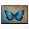 Designart - Blue Vintage Butterfly - Floral Art Framed Canvas Print